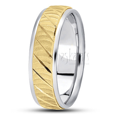Diagonal Grooved Fancy Designer Wedding Band  - main view thumbnail
