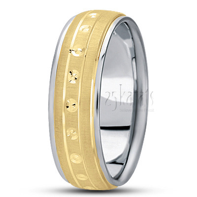 Modern Step Edge Diamond Cut Wedding Band  - main view thumbnail