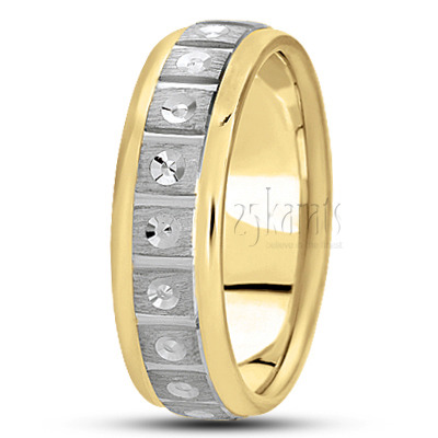 Elegant Diamond Cut Wedding Band 