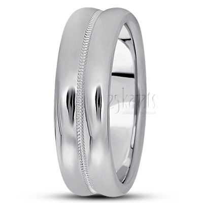 Concave Milgrain Basic Design Wedding Band  - view 2 thumbnail