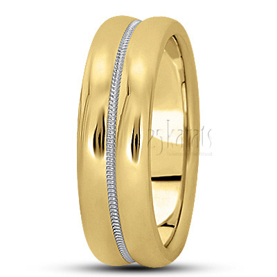 Concave Milgrain Basic Design Wedding Band  - main view