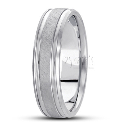 Modern Carved Design Wedding Ring  - view 2