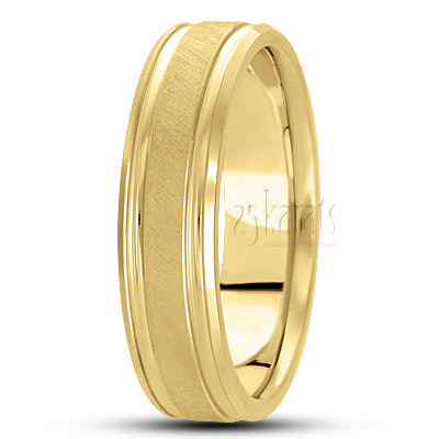 Modern Carved Design Wedding Ring  - view 3 thumbnail