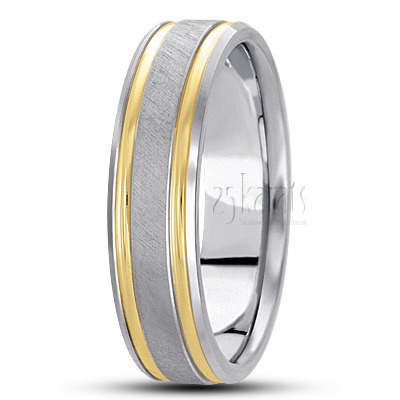 Modern Carved Design Wedding Ring  - view 4