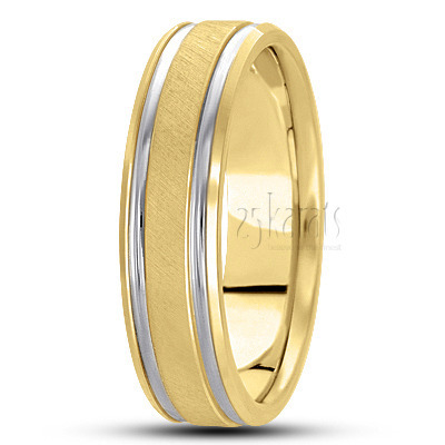 Modern Carved Design Wedding Ring  - main view thumbnail