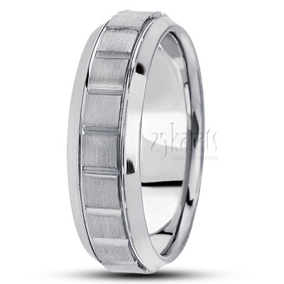 Beveled Edge Basic Design Wedding Band  - view 2 thumbnail
