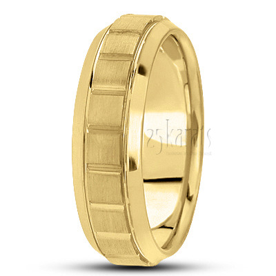 Beveled Edge Basic Design Wedding Band  - view 3