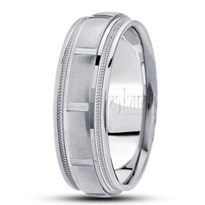 Exquisite Milgrain Step Edge Wedding Band  - view 2 thumbnail