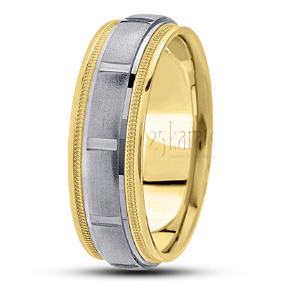 Exquisite Milgrain Step Edge Wedding Band  - main view