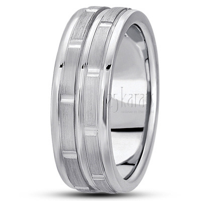 Suave Diamond Carved Wedding Band  - view 2 thumbnail