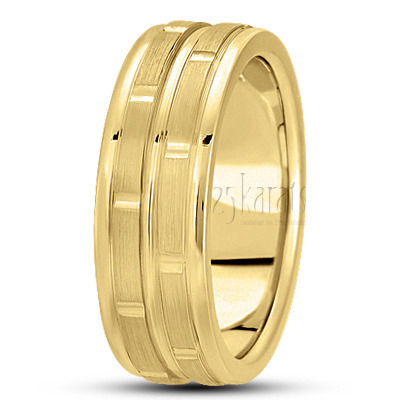 Suave Diamond Carved Wedding Band  - view 3 thumbnail