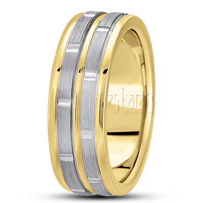 Suave Diamond Carved Wedding Band  - view 4