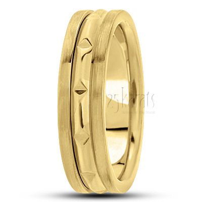 Stylish Basic Carved Wedding Band  - view 3