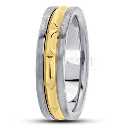Stylish Basic Carved Wedding Band  - view 4