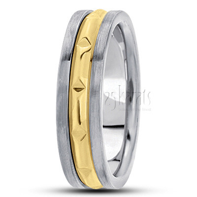 Stylish Basic Carved Wedding Band  - view 4 thumbnail