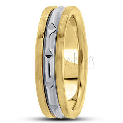Stylish Basic Carved Wedding Band  - main view