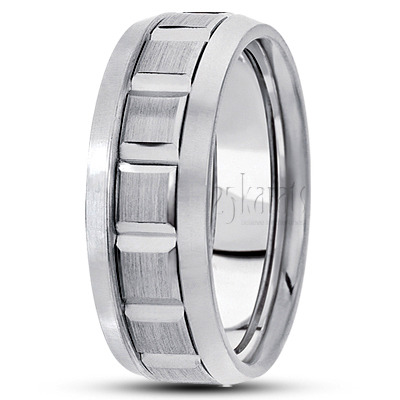 Chic Grooved Designer Wedding Ring  - view 2