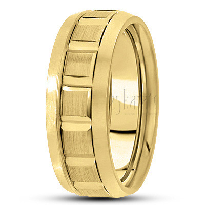 Chic Grooved Designer Wedding Ring  - view 3 thumbnail