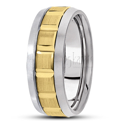 Chic Grooved Designer Wedding Ring  - main view