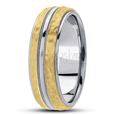 Exquisite Hammer Finish Basic Wedding Band  - main view thumbnail