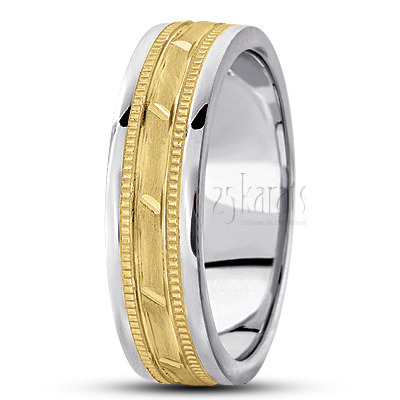 Beaded Design Basic Carved Wedding Ring  - main view thumbnail