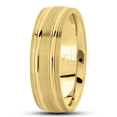 Simple Diamond Carved Wedding Ring  - view 3 thumbnail