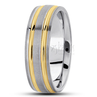 Simple Diamond Carved Wedding Ring  - view 4 thumbnail