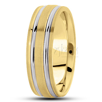 Simple Diamond Carved Wedding Ring  - main view