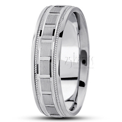 Attractive Satin Carved Design Wedding Ring  - main view thumbnail