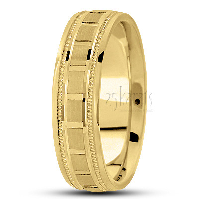 Attractive Satin Carved Design Wedding Ring  - view 2