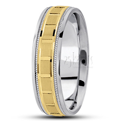 Attractive Satin Carved Design Wedding Ring  - view 3
