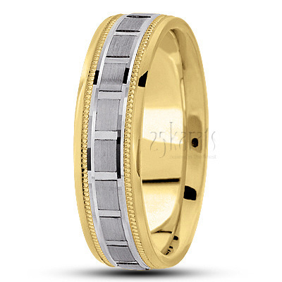 Attractive Satin Carved Design Wedding Ring  - view 4 thumbnail