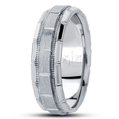 Beaded Motif Basic Designer Wedding Ring  - view 2