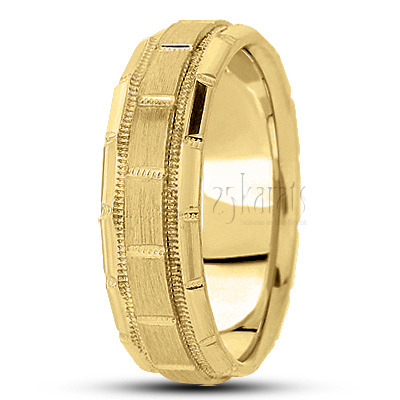 Beaded Motif Basic Designer Wedding Ring  - view 3