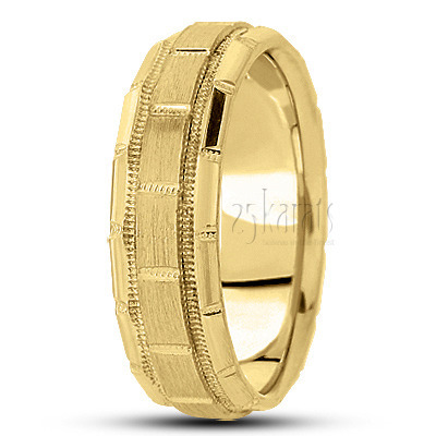 Beaded Motif Basic Designer Wedding Ring  - view 3 thumbnail