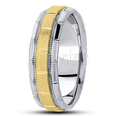 Beaded Motif Basic Designer Wedding Ring  - view 4 thumbnail