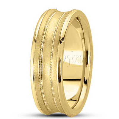 Concave Milgrain Basic Designer Wedding Band  - view 3