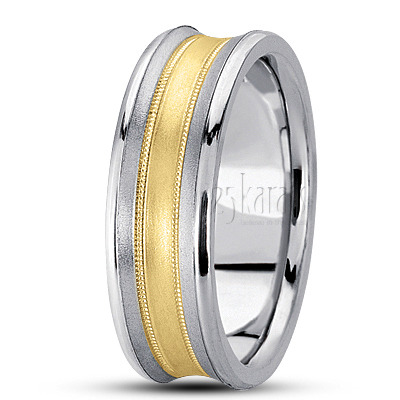 Concave Milgrain Basic Designer Wedding Band  - view 4