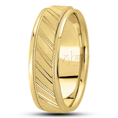 Fine Diamond Cut Wedding Band  - view 3