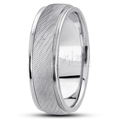 Exclusive Carved Design Wedding Band  - view 2 thumbnail