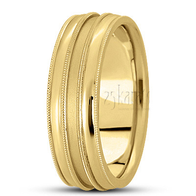 Exquisite Milgrain Edge Carved Wedding Ring  - view 3