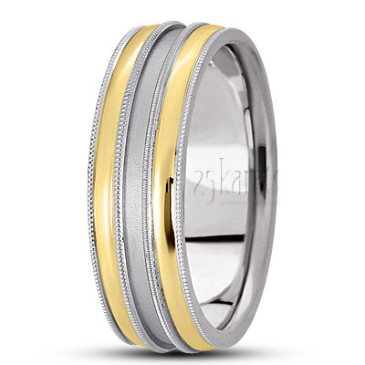 Exquisite Milgrain Edge Carved Wedding Ring  - main view thumbnail