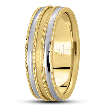 Exquisite Milgrain Edge Carved Wedding Ring  - view 4 thumbnail