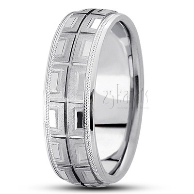 Incised Basic Design Wedding Ring  - view 2 thumbnail