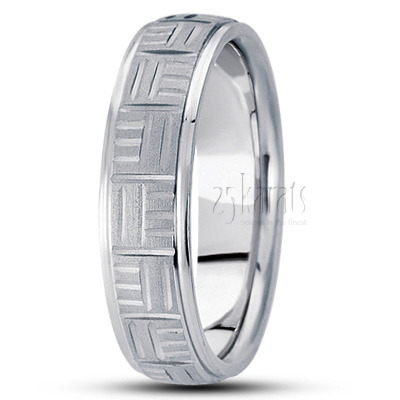 Incised Basic Designer Wedding Band  - view 2 thumbnail