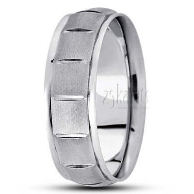 Angled Cut Basic Design Wedding Band  - view 2 thumbnail