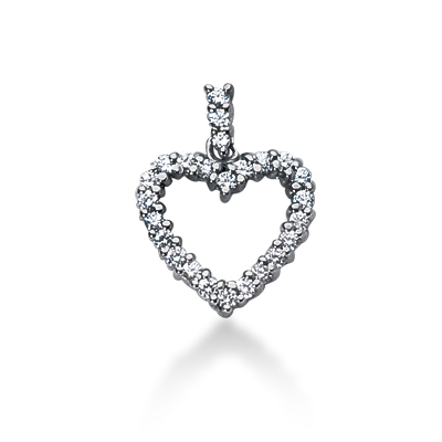 0.34ct. Round Cut Prong Set Diamond Heart Shape Pendant - view 1 of 1