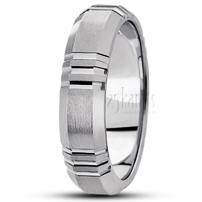 Classic Incised Basic Designer Wedding Ring  - main view thumbnail