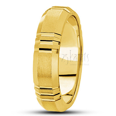 Classic Incised Basic Designer Wedding Ring  - view 2