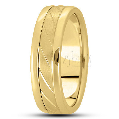 Chic Diagonal Cut Basic Wedding Band  - view 3 thumbnail